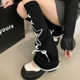 thumbnail image 4 of PIKADINGNIS Leg Warmers for Women Cute Punk Y2k Stars Japanese Style Covers Girls Bowtie Lace Straps Cotton Knitted Kawaii Trumpet, 4 of 7