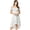 White Blue, variant on Women's Spaghatti Straps Ruffled a-Line Midi Floral Dresses XS White Blue