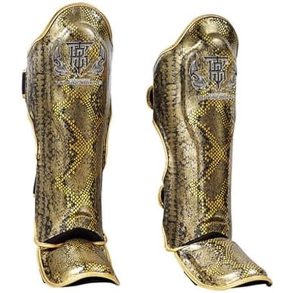 Muay Thai Shin Guards Protector Protection (Snake - Black/Gold), Small$$Sport & Recreation Other