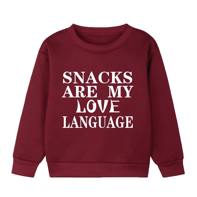 MEZZALL Chandail Chaud à Manches Longues pour Garçons, à Enfiler, Imprimé de Lettres, Décontracté, Épais, Col Rond, Chandail pour Enfants, Coupe Décontractée, Tenue Quotidienne pour Tout-Petits, Rouge, 6-7 Ans