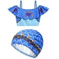 thumbnail image 5 of Girls Descendants Princess Two Piece Ruffle Swimsuit Kids Bikini Set Swimwear Dress Up, 5 of 7