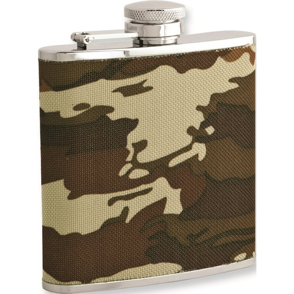 Rebel Steel Nylon Camo 5Oz Stainless Steel Flask W/Funnel Designer Jewelry by Sweet Pea