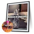 thumbnail image 2 of 5D DIY Diamond Painting Kits Full Round Drill Cat Reflection White Tiger Imagen Tmvgtek Oficina Multiescena Multifunción, 2 of 8