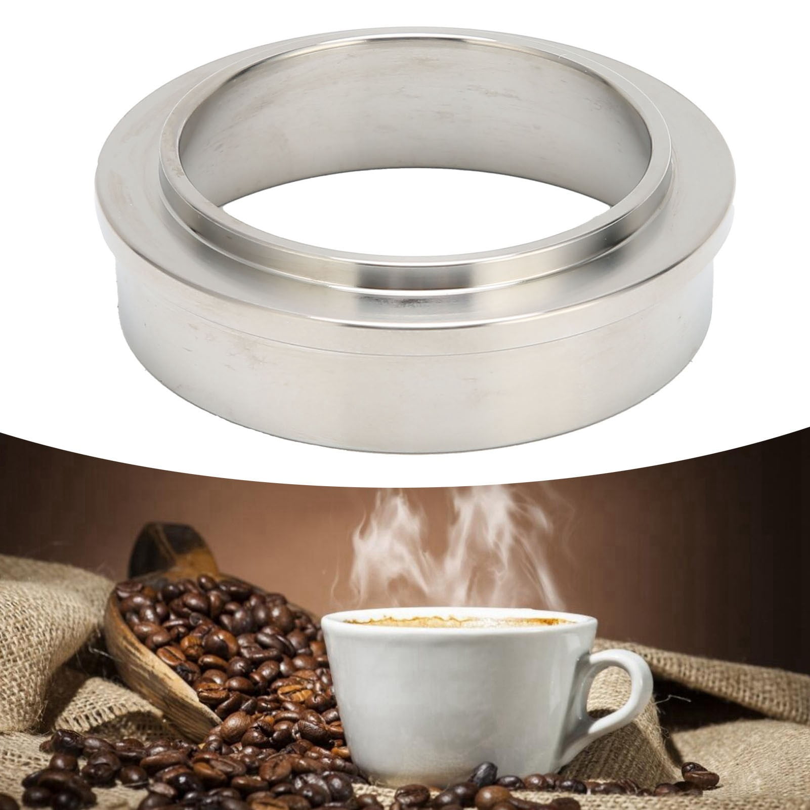 Bol Doseur Grains Café Bois Noyer - Outil Précision Pesée Café Espresso Avec Plateau Ventouses