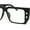 Matte Black, variant on Rectangular Mobster Flat Top Clear Lens Retro Fashion Eyeglasses Tortoise