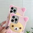 thumbnail image 3 of 3D Cute Cartoon Bear Phone Case for iPhone 8 Plus - Fashionable and Stylish - Funny Pink Bear Design - Soft TPU Protective Case - Kawaii Silicone Cover for Women, Girls, and Kids, 3 of 15