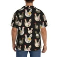 thumbnail image 5 of Xecao offers the Flowe Rooster for Men's Casual Short-sleeved Shirt, a button-up collared shirt with a pocket, perfect for beach vacations and yacht travel in the 3X-Large size., 5 of 7