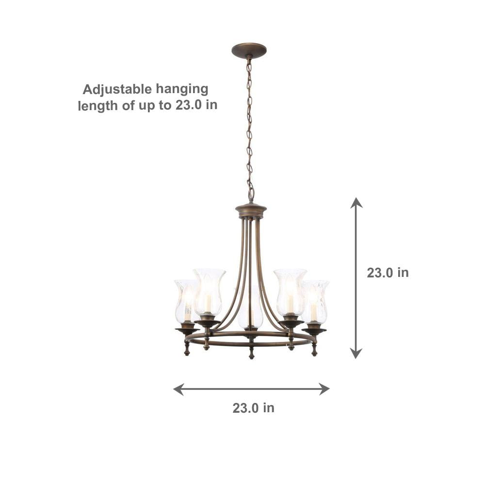 Hampton Bay Grace Rubbed Bronze 5 Light Chandelier Com