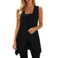 thumbnail image 2 of Sleeveless Vest for Women Summer Casual Open Front Irregular Hem Lightweight Cardigans Beach Coverups, 2 of 5