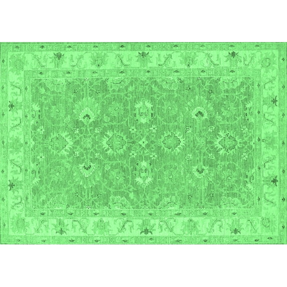 Ahgly Company Indoor Rectangle Persian Emerald Green Traditional Area Rugs, 5' x 7'