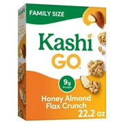 Kashi GO Honey Almond Flax Crunch Cold Breakfast Cereal, Family Size, 22.2 oz Box