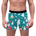 thumbnail image 1 of Men Y Fit Underwear Small Mens Guys Briefs Shapeless Underwear Short Leg Briefs Men Mens Christmas 3D Printed Breathable And Comfortable Inner Mid Rise With Waist Boyshort Underwea Blue XL, 1 of 3