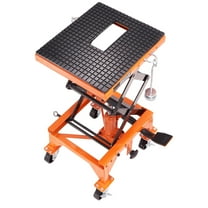 VEVOR Hydraulic Motorcycle Lift Table 350 lbs Height 13'-36' Dirt Bike Scissor Jack Stand with Wide Deck Safety Pin J-hook