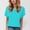 Sky Blue, variant on Duojiaj A Fashionable And Casual Round Neck Solid Color Short Sleeved T Shirt For Ladies Women's T-Shirts