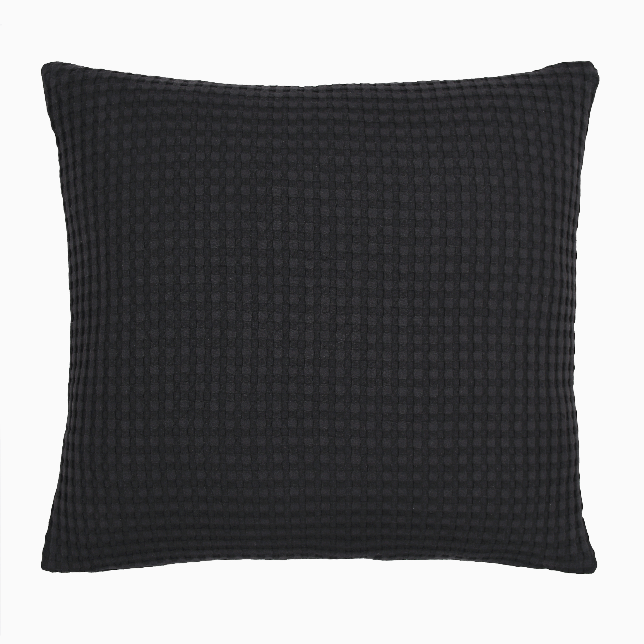 Mainstays Waffle Pillow Cover, 18" x 18", 2 pack, Rich Black