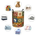 thumbnail image 6 of XMXT Collapsible Laundry Basket, Vintage Ethnic Symbols Waterproof Laundry Hampers Storage Baskets Dirty Clothes Hamper, 40L, 6 of 8