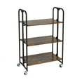 thumbnail image 2 of Topcobe 3-Tier Foldable Rolling Cart with Storage Shelves for Kitchen, Portable Kitchen Carts on Wheels, Brown, 2 of 9