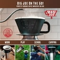 thumbnail image 3 of Big Joe Large Pour Over Coffee Maker w/ 50 Filters, Flat Bottom Basket Dripper for Large Batch Pour Over, Brews from 12 up to 75 Ounces, Fits Any Drinkware, Dishwasher Safe, BPA Free, Made in USA, 3 of 5