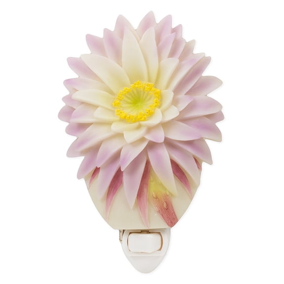 Purple and White Cactus Bloom Night Light Bonded Marble Electric