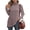 Brown, variant on Womens High Neck Tunic Tops Female Loose Side Split Sweaters Fall Winter Long Sleeve Jumper Shirt S-2XL