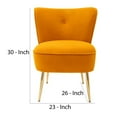 thumbnail image 5 of Accent Chair with Curved Back and Sleek Metal Legs, Yellow and Gold, 5 of 5