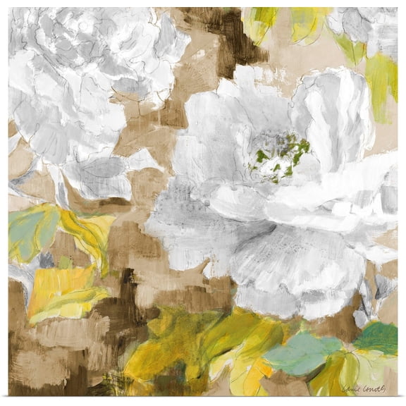 Great BIG Canvas | Rolled Lanie Loreth Poster Print entitled White Modern Peonies I