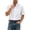 White, variant on Mens Big and Tall Lightweight Cotton Shirts Stand Collar Short Sleeve Shirt Button Up Casual Tops with Pocket Breathable Summer Shirt for Beach Vacation and Daily Wear