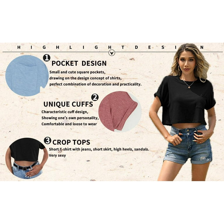 Short Sleeve T-shirts Women Crop Fashion New Design Loose Sexy Streetwear  Leisure Summer Chic Hot