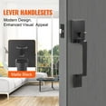 thumbnail image 6 of VEVOR Front Door Handle, Matte Black Square Handle Set with Lever Door Handle No Lock, Adjustable Hole Space, Entry Door Handle with Reversible for Right and Left Handed Entrance and Front Door, 6 of 9
