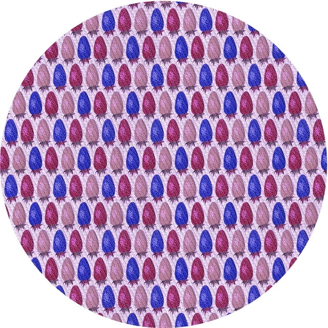 Ahgly Company Tapis Rond Lavable en Machine Intérieur Transitionnel Orchidée Foncée Violet, 4 Pieds Rond
