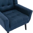 thumbnail image 5 of Modern Soft Linen Material Ergonomics Chair, Single Casual Sofa with Black Legs, Simple Armchair for Living Room/Bedroom/ Indoor/Home, Blue, 5 of 9