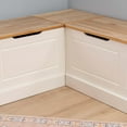 thumbnail image 6 of Linon Troyin Backless 2 Tone Storage Nook and Round Table in Natural/White Wood, 6 of 10