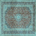 thumbnail image 1 of Ahgly Company Indoor Square Medallion Light Blue Traditional Area Rugs, 3' Square, 1 of 4