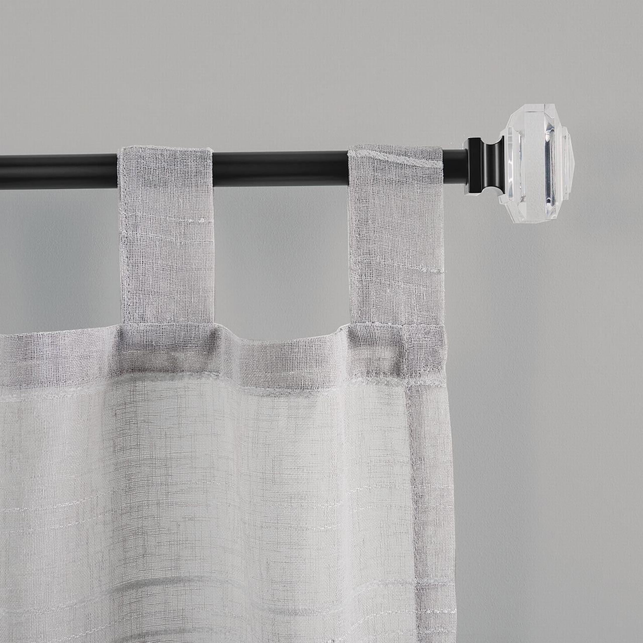 Mainstays 3/4" Acrylic Square Adjustable Single Curtain Rod, 30-84", Black