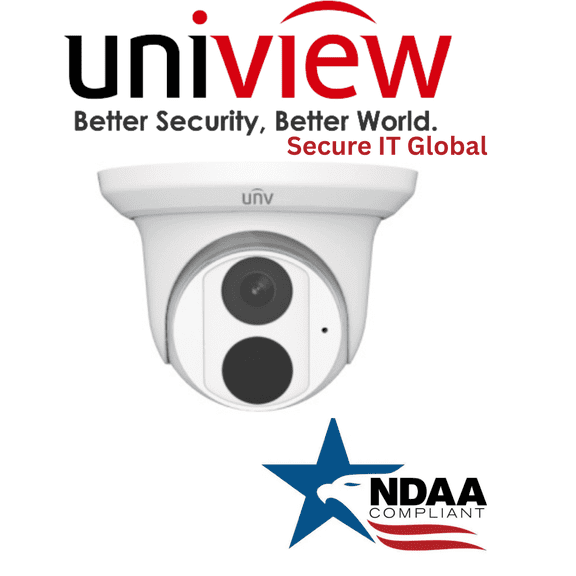 Uniview NDAA 4MP PoE Turret IP Security Camera 2.8mm Lens, Built-in Mic & IR – From Secure IT Global