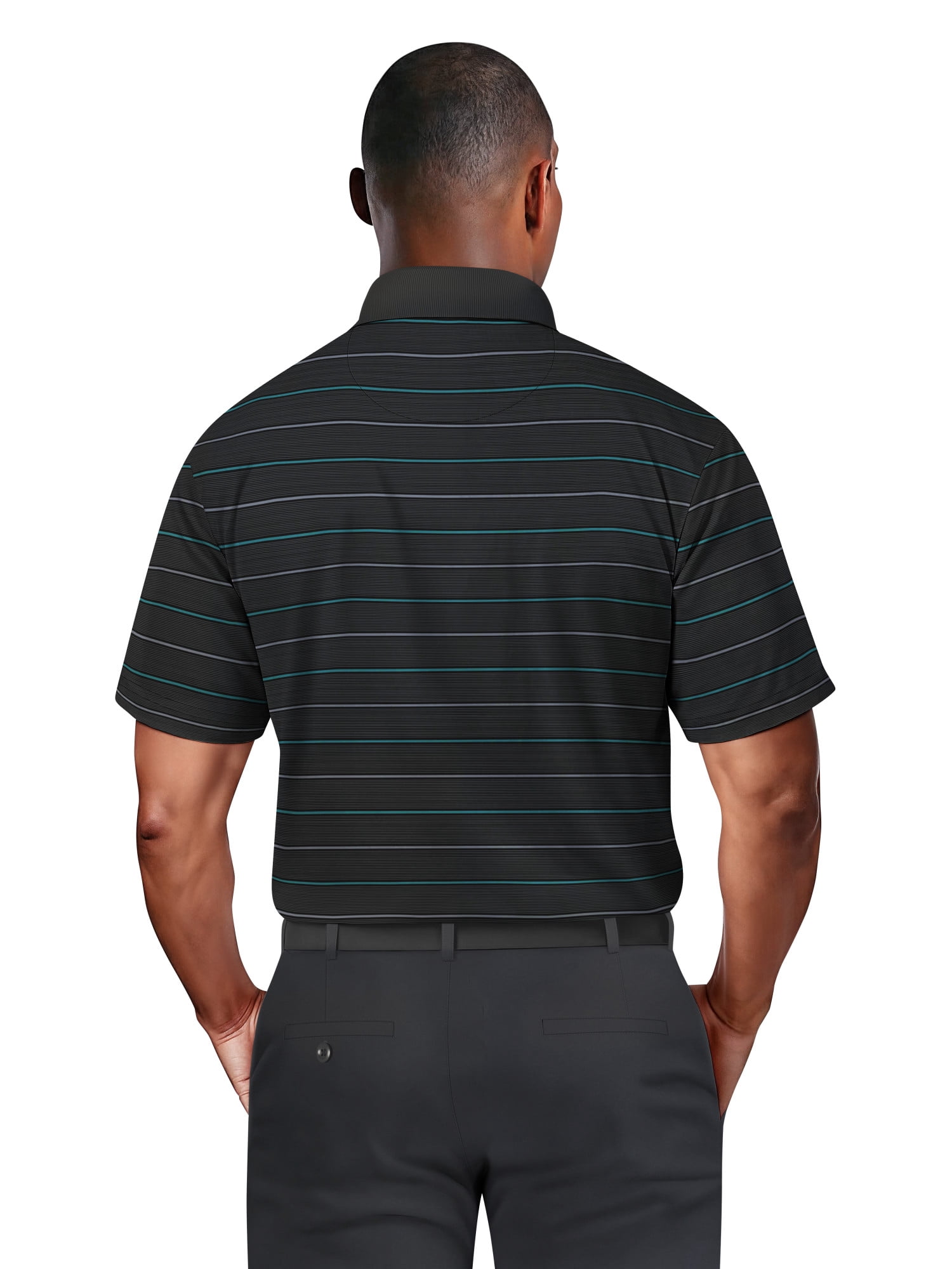 Ben Hogan Men's & Big Men's Performance Multi Colored Stripe Short Sleeve Polo Shirt, up to 5XL