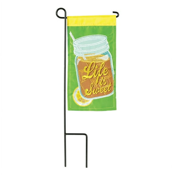 Life Is Sweet Tea Mason Jar Green 17 x 6 Mini Polyester Outdoor Hanging Garden Flag