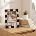 thumbnail image 2 of Concepts 4x6 Picture Frame Black & White Checkered Retro Gold Bordered Enameled Photo Frame with HD Clear Glass, Durable Wall Decor/Tabletop Display Vertical/Horizontal, 2 of 7