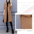 thumbnail image 4 of Women's Single Button Wool Blend Overcoat, Classic Knee Length Trench Coat, One Button Winter Coat, Warm Windproof Overcoat, Casual Formal Coat, Elegant Outerwear Jacket Khaki, 4 of 8