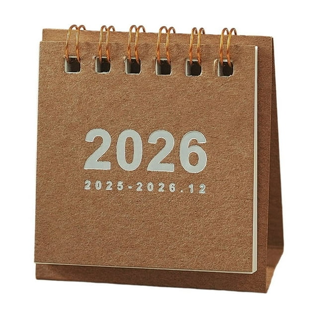Small Desk Calendar 2026 Mini Desktop Calendar Vintage Mini Mini Calendar Desktop Decoration Student Portable Spiral Calendar Plannermini Desk Calendar