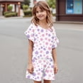 thumbnail image 4 of Grblisyd Girls Summer Outfits Casual Cute Cartoon Print Ruffle Short Sleeve Shirts and Drawstring Elastic Waist Biker Shorts 2 Piece Clothing Sets, 4 of 4