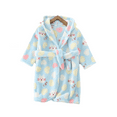 thumbnail image 2 of LYMAYTER 1-12Y Kids Hooded Bathrobe Girls Soft Plush Hooded Flannel Pajamas Sleepwear Boys Spa Robe, 2 of 7