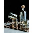 thumbnail image 5 of Amber Decanter Set with Wooden Lid and Metal Tray, 5 of 9