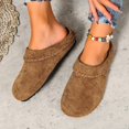 thumbnail image 3 of uublik Women Slippers Breathable Fabric Soft Sole House Shoes Non Slip Slippers, Coffee, 3 of 6