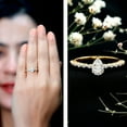 thumbnail image 3 of Rosec Jewels Moissanite Promise Ring (D-VS1 Quality) - 5X7 mm Pear Moissanite Ring for Women - Ready to Gift for Valentines, 10K Yellow Gold, US 8.50, 3 of 9