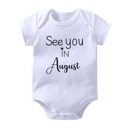 

DAETIROS Exquisite Print Cute Summer Daily Toddler Baby Girl Jumpsuit Letter Rompers White