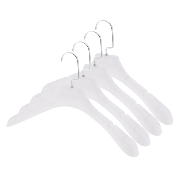 Perchas de ropa únicas, 4 piezas, gancho plano antideslizante, percha de prendas blanca