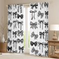 thumbnail image 2 of jejeloiu Chic Bow Tie Blackout Curtains Set of 2 (52x84 Each),Loves Plaid Print Window Curtains For Girl Teens, 2 of 6