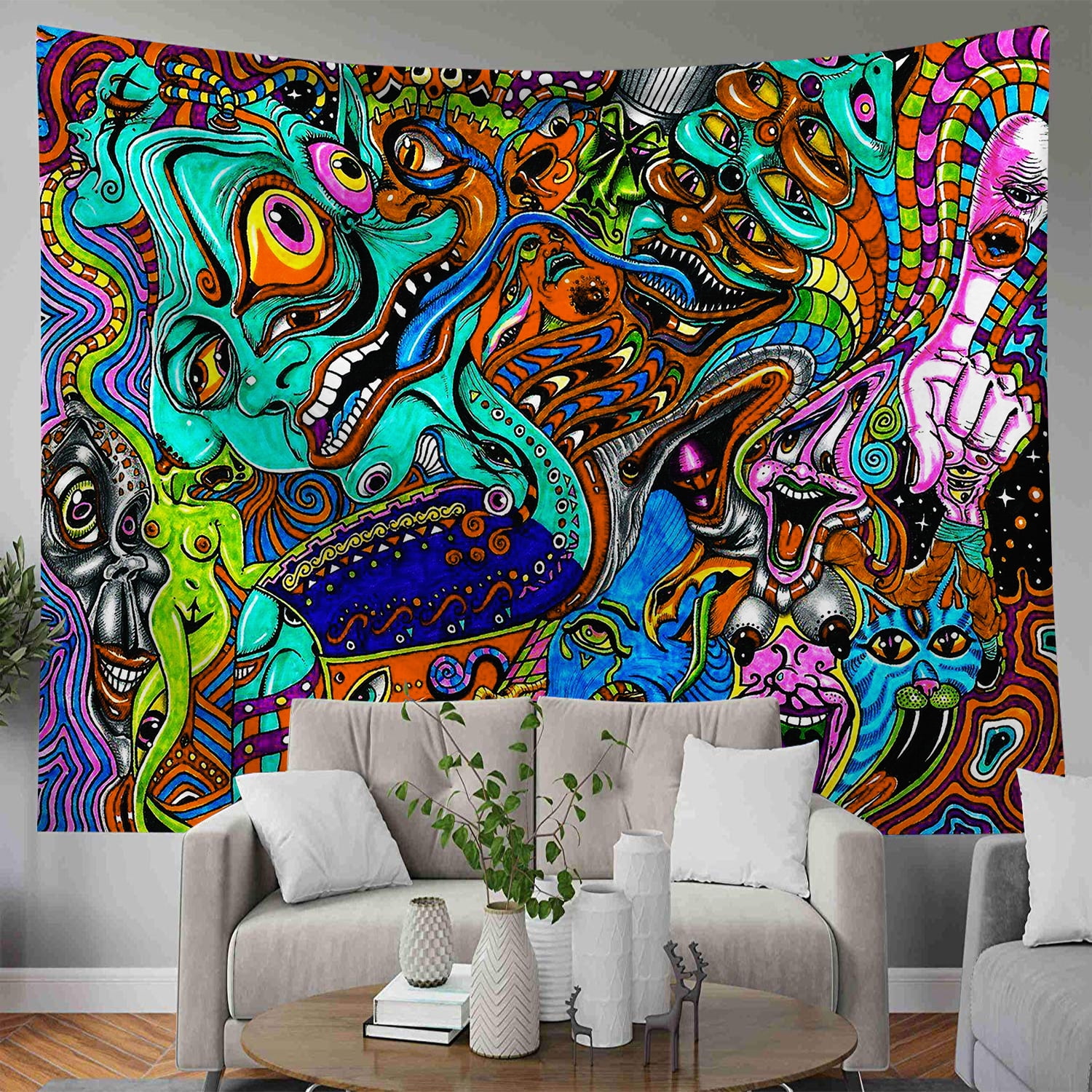 Hippie Psychedelic Tapestry Decoration Wall Hanging Blanket Art Home Decor 