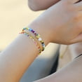 thumbnail image 4 of IEFSHINY Colorful Beaded Bubble Letter Bracelets for Girls Women Gifts Gold Initial Gold Charm Bracelet Jewelry for Teen Girls Women, 4 of 6